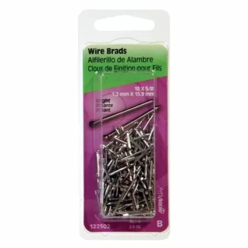 [122502] WIRE BRADS 5/8 BRIGHT PK 2OZ