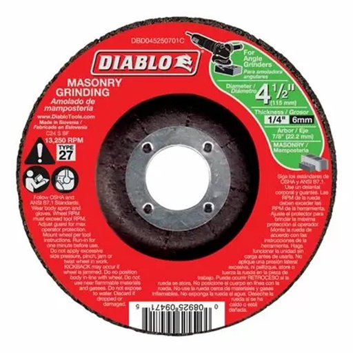 [DBD045250701C] DIABLO DISCO C/CEM 4-1/2X1/4