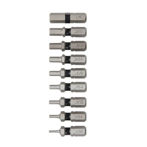 [DWA1HS9L] DEWALT TOUGH GRIP HEX BIT SET 9P