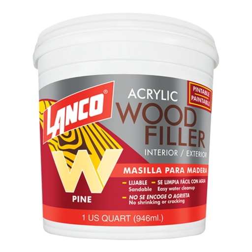 [WF8277] LANCO ACRY.W/FILLER 8 OZ PINE